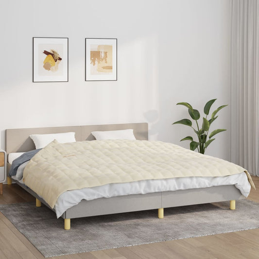 tyngdetæppe 155x220 cm 7 kg stof lys cremefarve