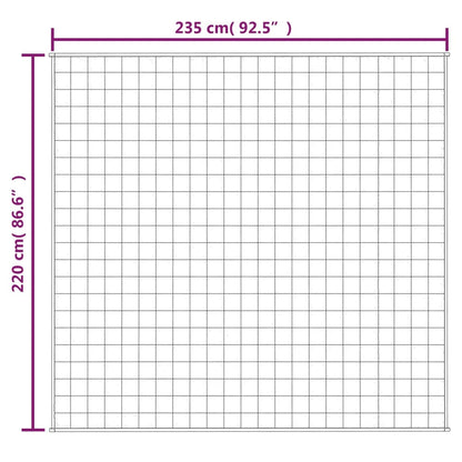 tyngdetæppe 220x235 cm 15 kg stof lys cremefarve