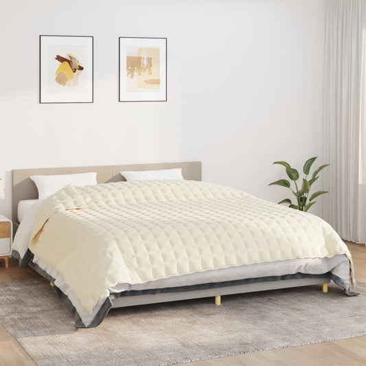 tyngdetæppe 235x290 cm 11 kg stof lys cremefarve