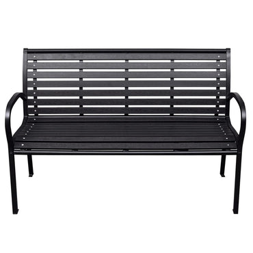 havebænk 116 cm stål og WPC sort