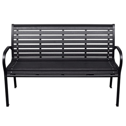 havebænk 116 cm stål og WPC sort
