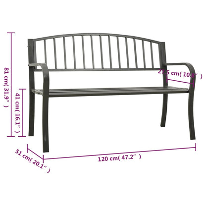 havebænk 120 cm stål grå