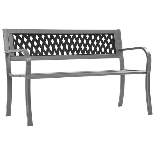 havebænk 120 cm stål sort