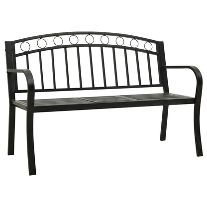 havebænk med bord 120 cm stål sort