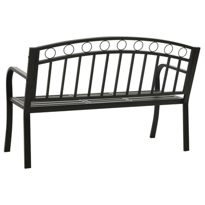 havebænk med bord 120 cm stål sort