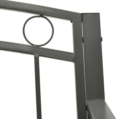 havebænk med bord 120 cm stål grå