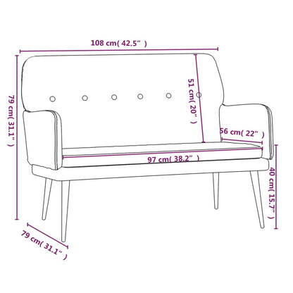 bænk 108x79x79 cm velour gul
