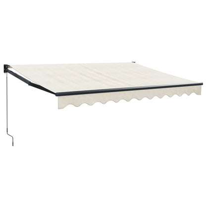 foldemarkise manuel betjening 3,5x2,5 m stof aluminium creme
