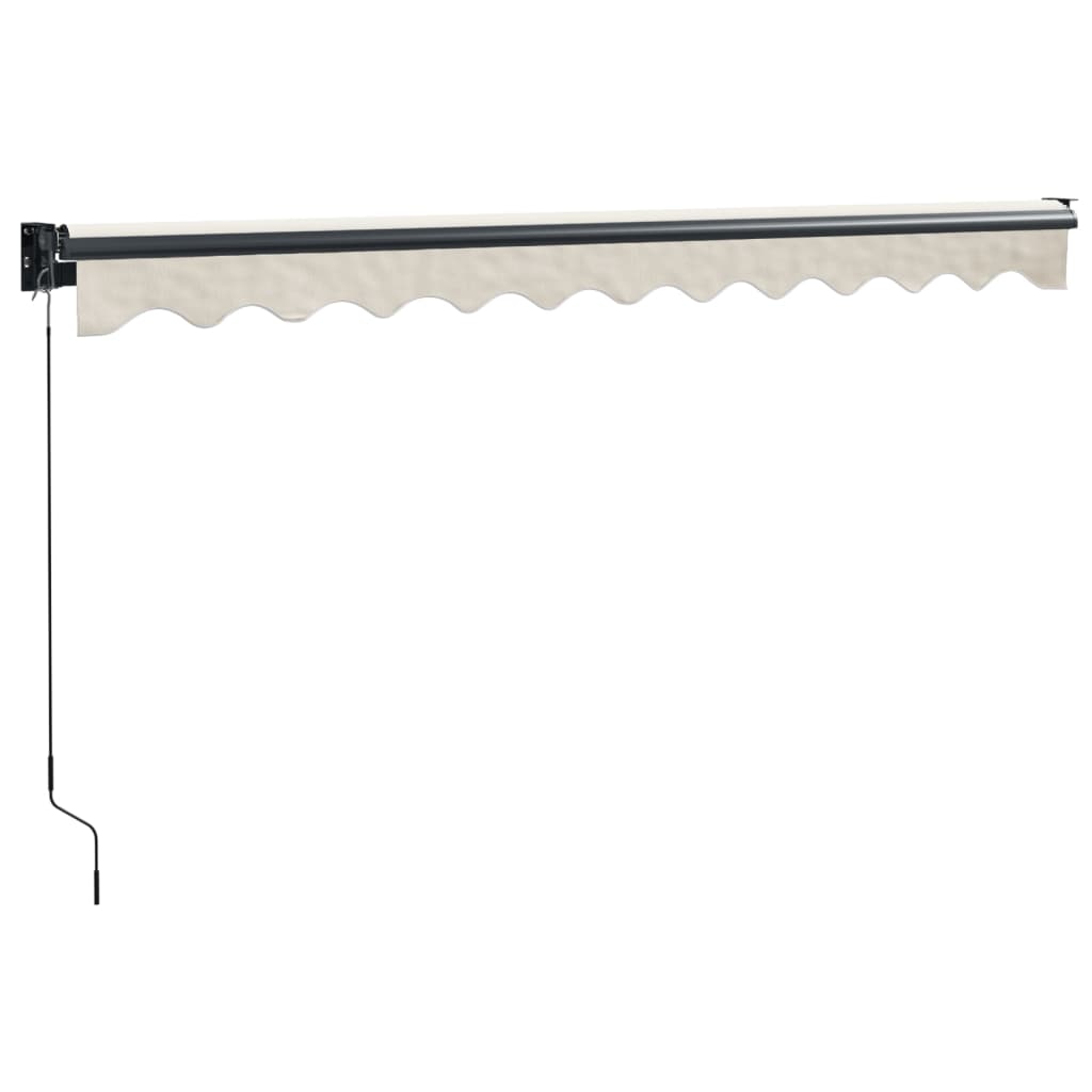 foldemarkise manuel betjening 3,5x2,5 m stof aluminium creme