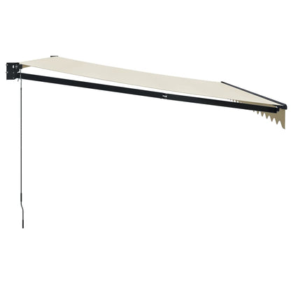 foldemarkise manuel betjening 4,5x3 m stof aluminium creme