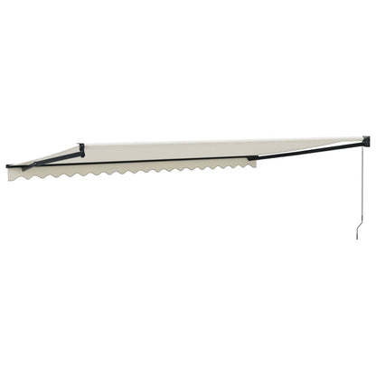 foldemarkise manuel betjening 5x3 m stof aluminium creme