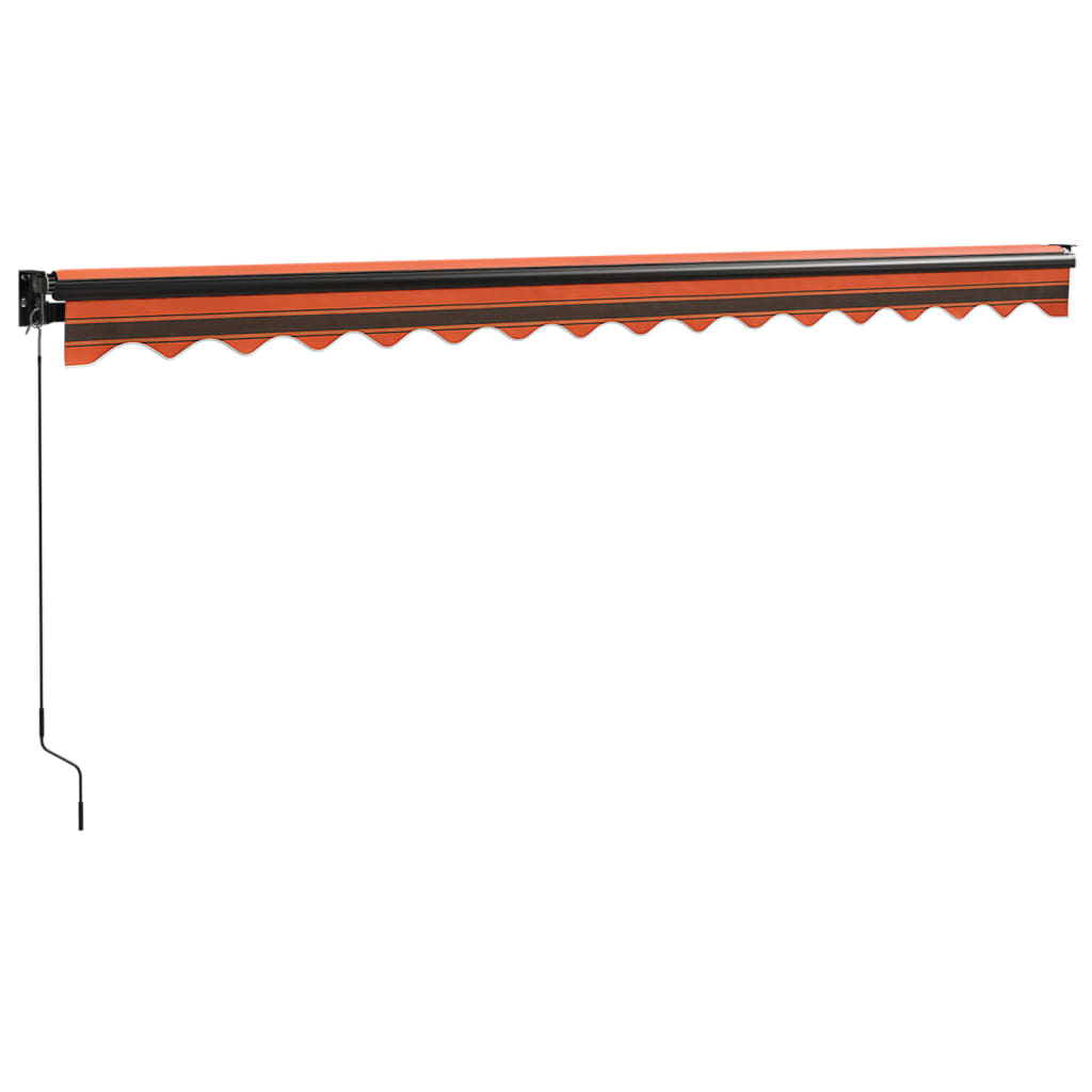 foldemarkise 4x3 m stof og aluminium orange og brun