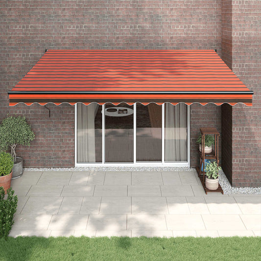 foldemarkise 4x3 m stof og aluminium orange og brun
