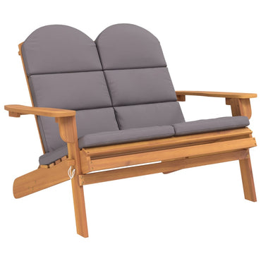 Adirondack-havebænk med hynder 126 cm massivt akacietræ