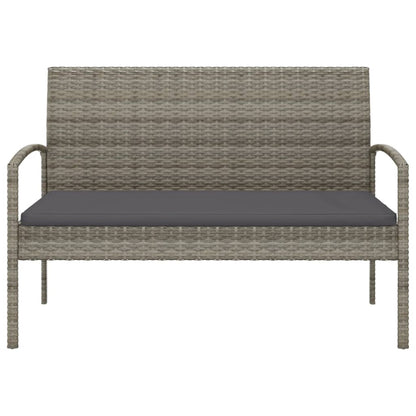 havebænk med hynde 105 cm polyrattan grå