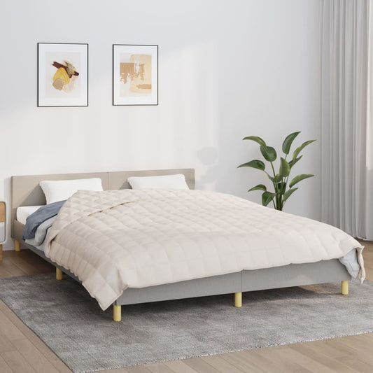 tyngdetæppe 220x230 cm 11 kg stof lys cremefarve