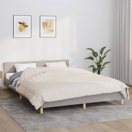 tyngdetæppe 220x240 cm 11 kg stof lys cremefarve