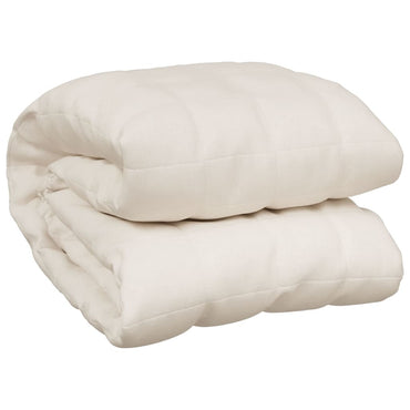 tyngdetæppe 220x230 cm 15 kg stof lys cremefarve