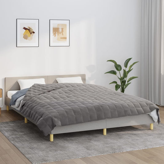 tyngdetæppe 220x230 cm 15 kg stof grå