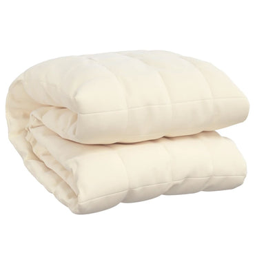tyngdetæppe 122x183 cm 5 kg stof lys cremefarve