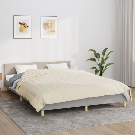 tyngdetæppe 220x230 cm 11 kg stof lys cremefarve