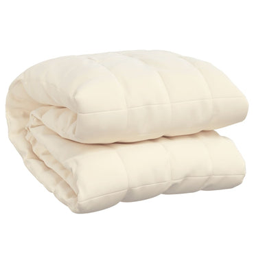 tyngdetæppe 220x230 cm 15 kg stof lys cremefarve