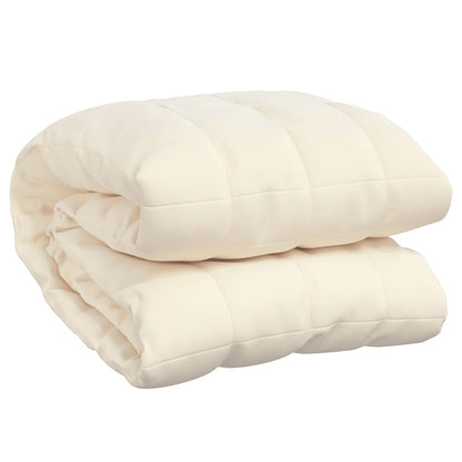 tyngdetæppe 220x230 cm 15 kg stof lys cremefarve