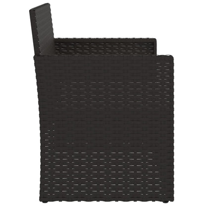 havebænk med hynder 105 cm polyrattan sort