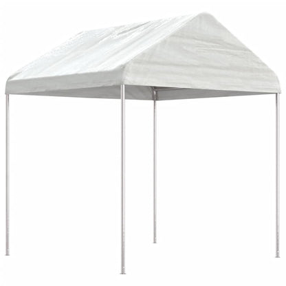 pavillon med tag 4,46x2,28x2,69 m polyethylen hvid