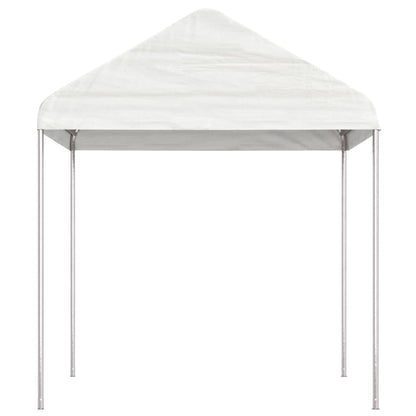 pavillon med tag 4,46x2,28x2,69 m polyethylen hvid