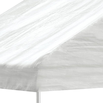 pavillon med tag 4,46x2,28x2,69 m polyethylen hvid