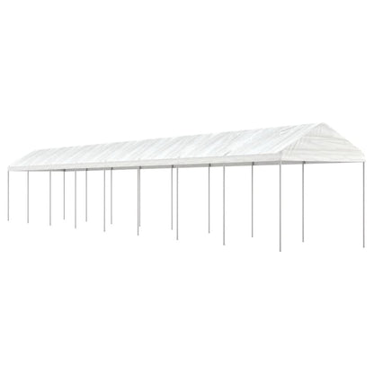 pavillon med tag 17,84x2,28x2,69 m polyethylen hvid