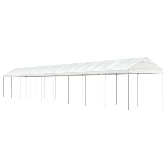 pavillon med tag 20,07x2,28x2,69 m polyethylen hvid