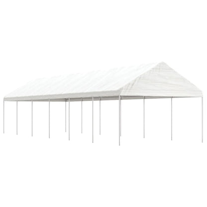 pavillon med tag 13,38x4,08x3,22 m polyethylen hvid