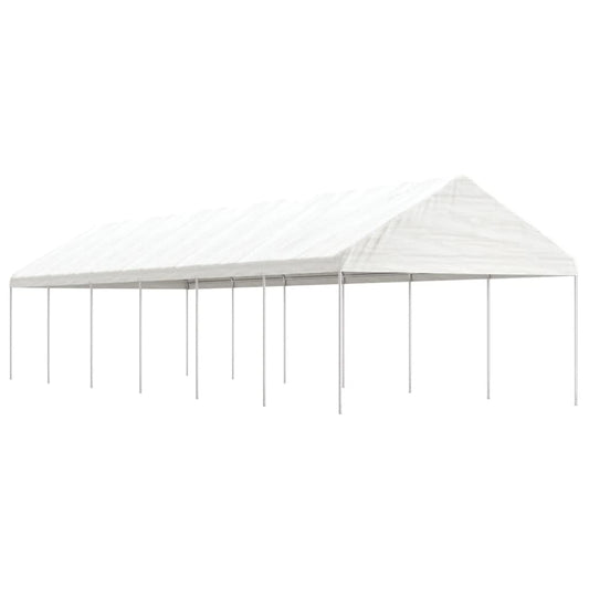 pavillon med tag 13,38x4,08x3,22 m polyethylen hvid