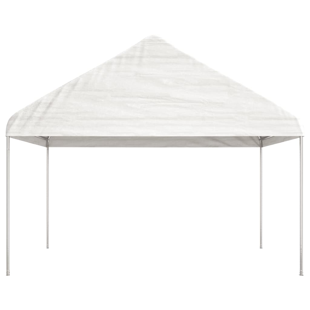 pavillon med tag 13,38x4,08x3,22 m polyethylen hvid