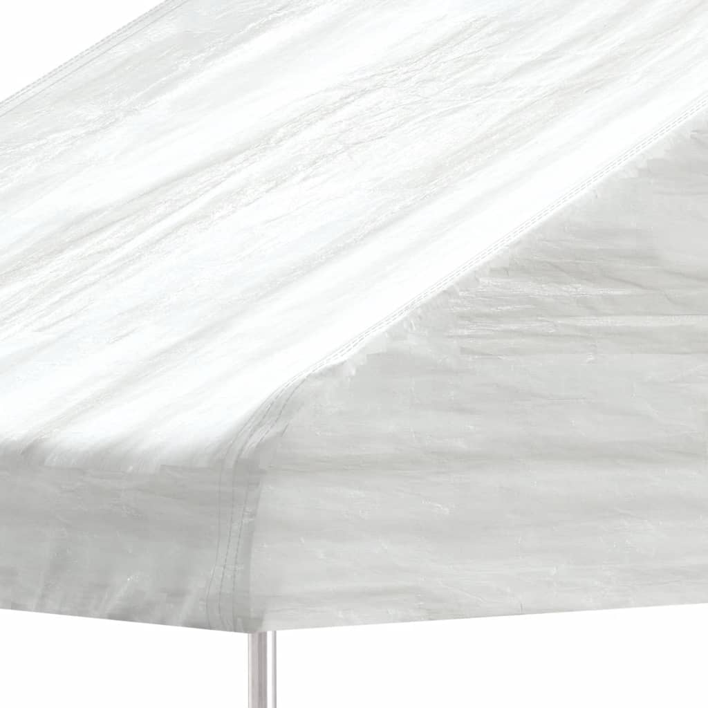 pavillon med tag 13,38x4,08x3,22 m polyethylen hvid