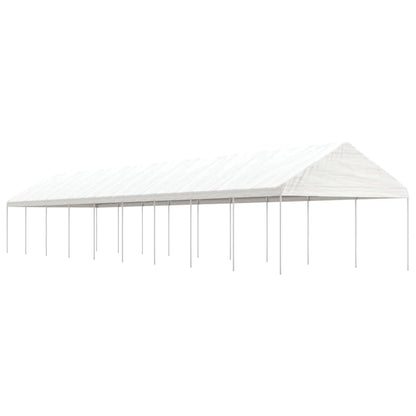 pavillon med tag 20,07x4,08x3,22 m polyethylen hvid
