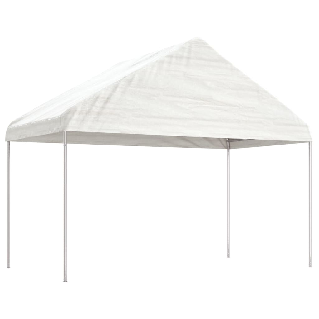 pavillon med tag 20,07x4,08x3,22 m polyethylen hvid