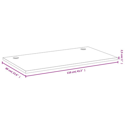 bordplade til skrivebord 110x60x2,5 cm bambus