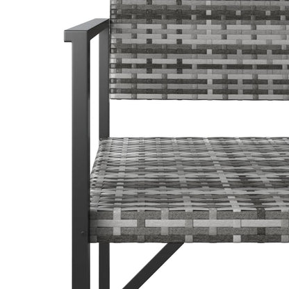 2-personers havebænk polyrattan grå