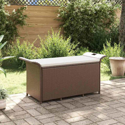 havebænk med hynde 116x46x57 cm polyrattan brun