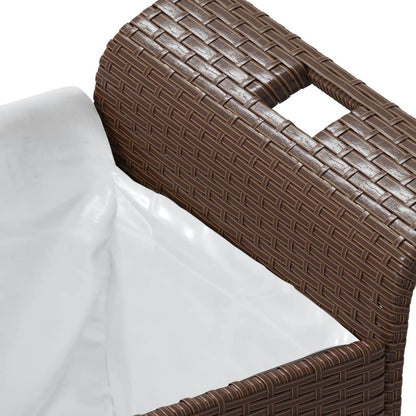 havebænk med hynde 116x46x57 cm polyrattan brun