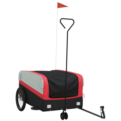 Fahrradanhänger 45 kg Eisen schwarz und rot