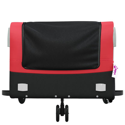 Fahrradanhänger 45 kg Eisen schwarz und rot