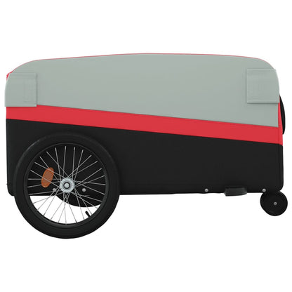 Fahrradanhänger 45 kg Eisen schwarz und rot