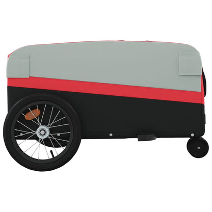 Fahrradanhänger 45 kg Eisen schwarz und rot
