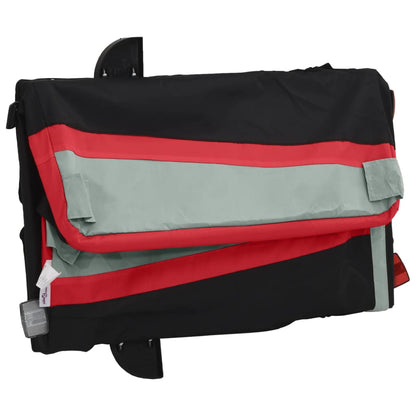 Fahrradanhänger 45 kg Eisen schwarz und rot