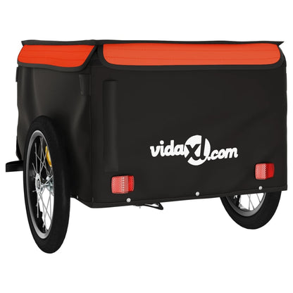 Fahrradanhänger 45 kg Eisen schwarz und orange