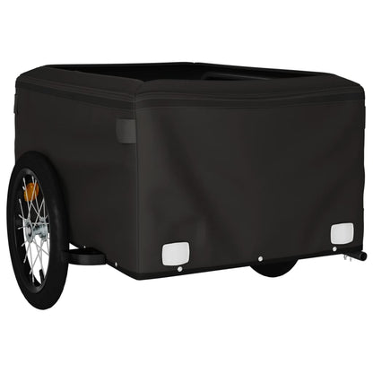 Fahrradanhänger 45 kg Eisen schwarz und orange